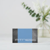 Chalkboard Grau Blue Fitness Sport Business Card Visitenkarte (Stehend Vorderseite)