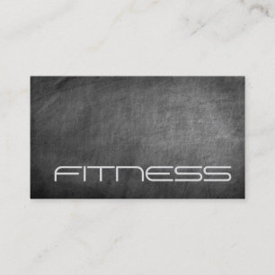 Chalkboard Grau Fitness Sport Business Card Visitenkarte
