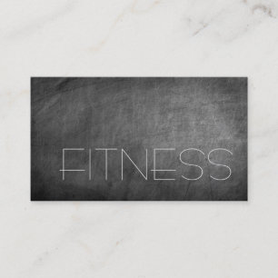 Chalkboard Grau Fitness Sport Business Card Visitenkarte