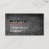 Chalkboard Grau Real Anwesen Agent Visitenkarte (Rückseite)