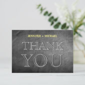 Chalkboard Gray Charming Danke Grußkarte (Stehend Vorderseite)