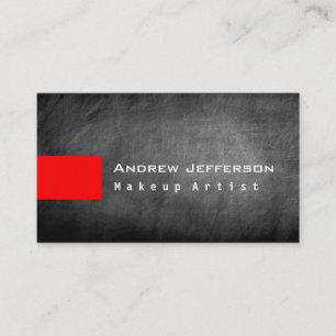 Chalkboard Gray Red Makeup Artist Business Card Visitenkarte