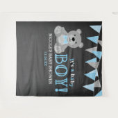 Chalkboard Gray Teddy Bear Babydusche Hintergrund Wandteppich (Vorderseite (Horizontal))