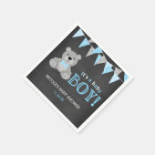 Chalkboard Gray Teddy Bear Boy Baby Dusche Serviette (Ecke)