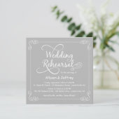 Chalkboard Gray Wedding Probe Einladung (Stehend Vorderseite)
