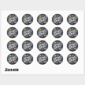 Chalkboard Great Job Stickers with Stars and Swirl (Blatt)