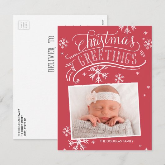 Chalkboard Greetings Collection Feiertagspostkarte (Vorne/Hinten)