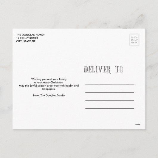 Chalkboard Greetings Collection Feiertagspostkarte (Rückseite)