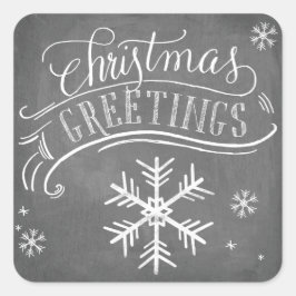 Chalkboard Greetings Collection Quadratischer Aufkleber