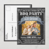 Chalkboard-GRILLEN des Fotos des Vaters Postkarte (Vorne/Hinten)