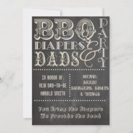 Chalkboard GRILLEN Diapers and Vaters Kinderdusche Einladung