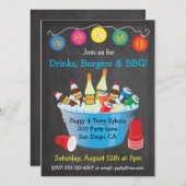 Chalkboard GRILLEN Party Drinks Einladungen (Vorne/Hinten)