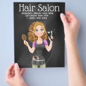 Chalkboard Hair Salon Werbeaktion Flyer (Hand)