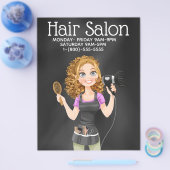 Chalkboard Hair Salon Werbeaktion Flyer (Einzeln)