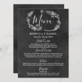 Chalkboard Hand gezeichnet Blumengartenhochzeit Menükarte (Vorne/Hinten)