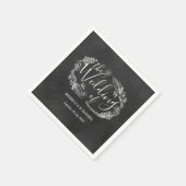 Chalkboard Hand gezeichnet Blumengartenhochzeit Serviette (Ecke)