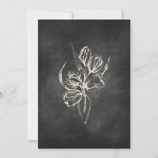 Chalkboard Hand Zeichn Tulip Hochzeit Einladungen (Rückseite)