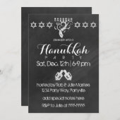 Chalkboard Hanukkah Einladung (Vorne/Hinten)