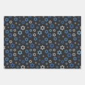 Chalkboard Hanukkah Snowflakes & Stars Geschenkpapier Set (Vorderseite 3)