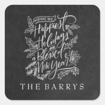 Chalkboard Happiest Holidays Sticker