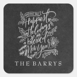 Chalkboard Happiest Holidays Sticker