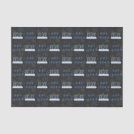 Chalkboard Happy Hanukkah Candles Seidenpapier