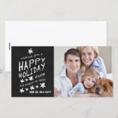 CHALKBOARD HAPPY HOLIDAY FOTOKARTE FEIERTAGSKARTE (Vorne/Hinten)
