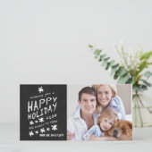 CHALKBOARD HAPPY HOLIDAY FOTOKARTE FEIERTAGSKARTE (Stehend Vorderseite)