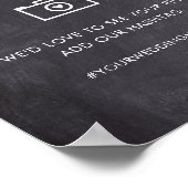 Chalkboard Hashtag Social Media Hochzeitsfeier Poster (Ecke)
