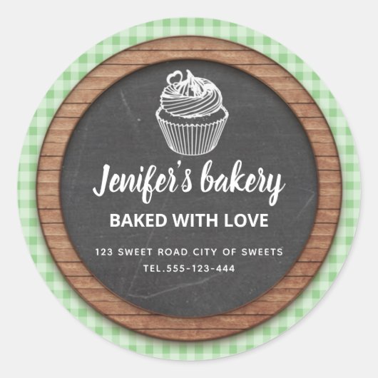 Chalkboard Hausgemachte Kuchen und Leckereien Clas Runder Aufkleber (Vorderseite)