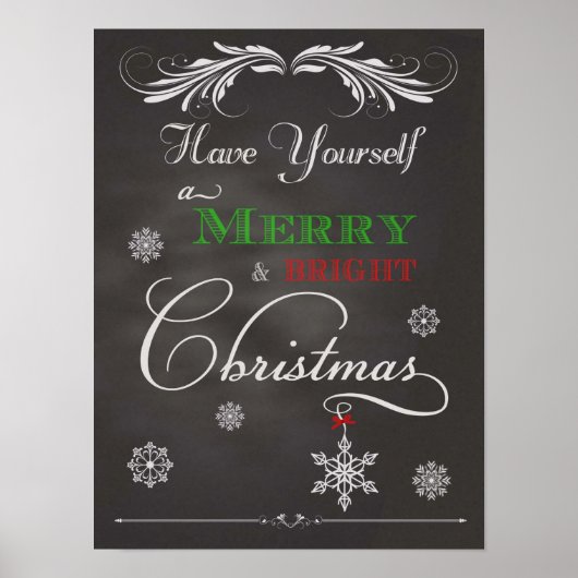 Chalkboard-Have You yourself a Merry & Bright Chri Poster (Vorne)