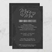 Chalkboard Heart Doodle Wedding Einladung (Vorne/Hinten)