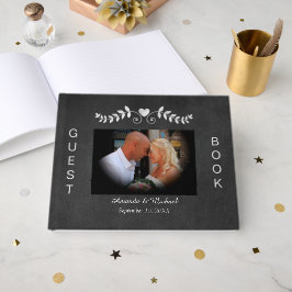 Chalkboard Heart Scroll Wedding Gästebuch