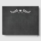 Chalkboard Heart Scroll Wedding Gästebuch (Rückseite)