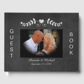 Chalkboard Heart Scroll Wedding Gästebuch (Vorderseite)