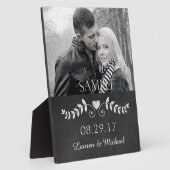 Chalkboard Heart Wedding Foto Keepake Plaque Fotoplatte (Seite)