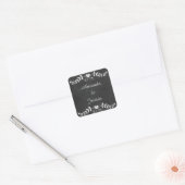 Chalkboard Heart Wedding Personalisiert Quadratischer Aufkleber (Umschlag)