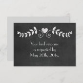 Chalkboard Heart Wedding RSVP Karte (Vorne/Hinten)