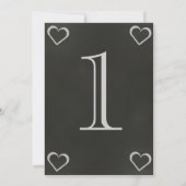Chalkboard Heart Wedding Tischnummer Card (Rückseite)