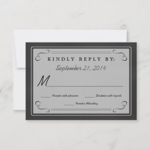 Chalkboard Hearts Monogram UAWG RSVP Karte