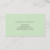 Chalkboard Hello Business Cards / Minze Visitenkarte (Rückseite)