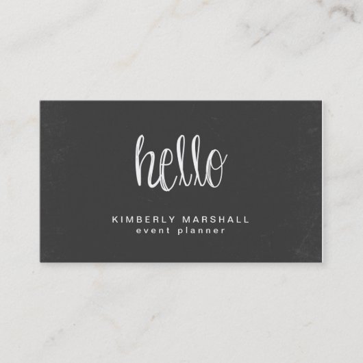 Chalkboard Hello Business Cards / Minze Visitenkarte (Vorderseite)