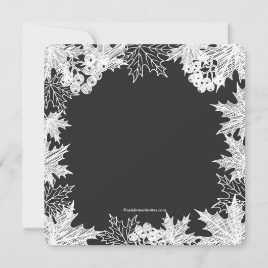 Chalkboard Herbst lässt Bridal Dusche einladen Einladung (Rückseite)