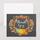Chalkboard-Herbstlaub Pumpkin danke Karte (Vorne/Hinten)