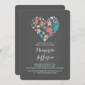 Chalkboard Herd Beach Brautparty lade Einladung (Vorne/Hinten)