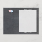Chalkboard-Herzen Hochzeiten speichern das Datum Ankündigungspostkarte (Rückseite)