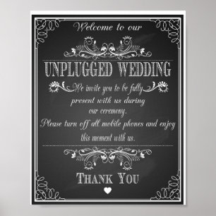 Chalkboard Herzlich willkommen bei unserem unverst Poster