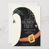 Chalkboard Hexenhutkostüm Halloween Geburtstag in Einladung (Vorderseite)