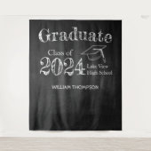 Chalkboard High School Foto Abschluss Hintergrund Wandteppich (Vorderseite)
