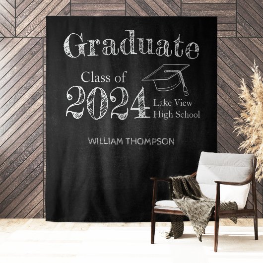 Chalkboard High School Foto Abschluss Hintergrund Wandteppich